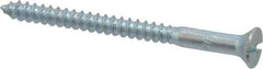 Value Collection - #10, 2-1/2" OAL, Slotted Drive, Flat Head Wood Screw - Zinc Plated Steel, Grade 2 - Apex Tool & Supply