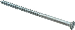 Value Collection - #10, 3-1/2" OAL, Slotted Drive, Flat Head Wood Screw - Zinc Plated Steel, Grade 2 - Apex Tool & Supply