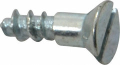 Value Collection - #12, 3/4" OAL, Slotted Drive, Flat Head Wood Screw - Zinc Plated Steel, Grade 2 - Apex Tool & Supply