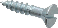 Value Collection - #12, 1" OAL, Slotted Drive, Flat Head Wood Screw - Zinc Plated Steel, Grade 2 - Apex Tool & Supply