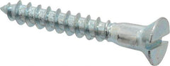 Value Collection - #12, 1-1/2" OAL, Slotted Drive, Flat Head Wood Screw - Zinc Plated Steel, Grade 2 - Apex Tool & Supply