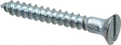 Value Collection - #12, 1-3/4" OAL, Slotted Drive, Flat Head Wood Screw - Zinc Plated Steel, Grade 2 - Apex Tool & Supply