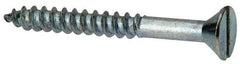 Value Collection - #12, 2" OAL, Slotted Drive, Flat Head Wood Screw - Zinc Plated Steel, Grade 2 - Apex Tool & Supply