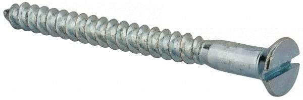 Value Collection - #12, 2-1/2" OAL, Slotted Drive, Flat Head Wood Screw - Zinc Plated Steel, Grade 2 - Apex Tool & Supply