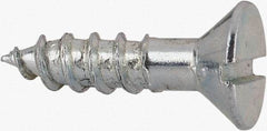 Value Collection - #14, 1" OAL, Slotted Drive, Flat Head Wood Screw - Zinc Plated Steel, Grade 2 - Apex Tool & Supply