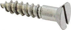 Value Collection - #14, 1-1/4" OAL, Slotted Drive, Flat Head Wood Screw - Zinc Plated Steel, Grade 2 - Apex Tool & Supply