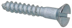 Value Collection - #14, 1-1/2" OAL, Slotted Drive, Flat Head Wood Screw - Zinc Plated Steel, Grade 2 - Apex Tool & Supply