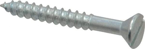 Value Collection - #14, 2" OAL, Slotted Drive, Flat Head Wood Screw - Zinc Plated Steel, Grade 2 - Apex Tool & Supply