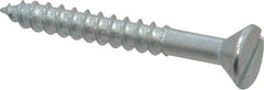 Value Collection - #14, 2" OAL, Slotted Drive, Flat Head Wood Screw - Zinc Plated Steel, Grade 2 - Apex Tool & Supply