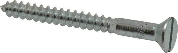 Value Collection - #14, 2-1/2" OAL, Slotted Drive, Flat Head Wood Screw - Zinc Plated Steel, Grade 2 - Apex Tool & Supply