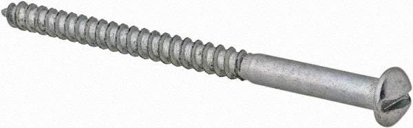 Value Collection - #6, 2" Length Under Head, Slotted Drive, Round Head Wood Screw - Zinc Plated Steel, Grade 2 - Apex Tool & Supply