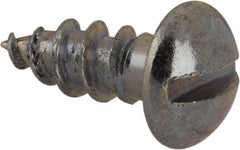 Value Collection - #10, 1/2" Length Under Head, Slotted Drive, Round Head Wood Screw - Zinc Plated Steel, Grade 2 - Apex Tool & Supply