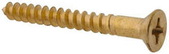 Value Collection - #12, 2" OAL, Phillips Drive, Flat Head Wood Screw - Brass - Apex Tool & Supply