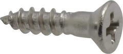 Value Collection - #4, 1/2" OAL, Phillips Drive, Flat Head Wood Screw - Stainless Steel, Grade 18-8 - Apex Tool & Supply