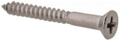 Value Collection - #4, 1" OAL, Phillips Drive, Flat Head Wood Screw - Stainless Steel, Grade 18-8 - Apex Tool & Supply