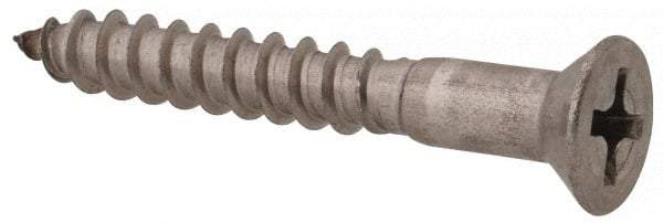 Value Collection - #8, 1-1/4" OAL, Phillips Drive, Flat Head Wood Screw - Stainless Steel, Grade 18-8 - Apex Tool & Supply