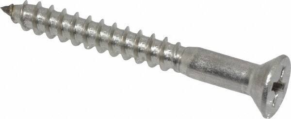 Value Collection - #8, 1-1/2" OAL, Phillips Drive, Flat Head Wood Screw - Stainless Steel, Grade 18-8 - Apex Tool & Supply