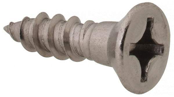 Value Collection - #10, 3/4" OAL, Phillips Drive, Flat Head Wood Screw - Stainless Steel, Grade 18-8 - Apex Tool & Supply
