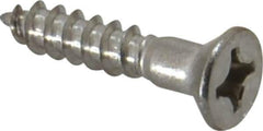 Value Collection - #10, 1" OAL, Phillips Drive, Flat Head Wood Screw - Stainless Steel, Grade 18-8 - Apex Tool & Supply