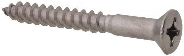 Value Collection - #10, 1-3/4" OAL, Phillips Drive, Flat Head Wood Screw - Stainless Steel, Grade 18-8 - Apex Tool & Supply