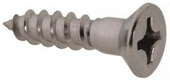 Value Collection - #12, 1" OAL, Phillips Drive, Flat Head Wood Screw - Stainless Steel, Grade 18-8 - Apex Tool & Supply