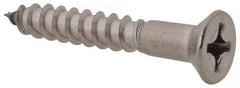 Value Collection - #12, 1-1/2" OAL, Phillips Drive, Flat Head Wood Screw - Stainless Steel, Grade 18-8 - Apex Tool & Supply