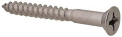 Value Collection - #12, 2" OAL, Phillips Drive, Flat Head Wood Screw - Stainless Steel, Grade 18-8 - Apex Tool & Supply