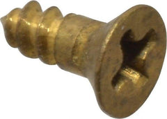 Value Collection - #2, 1/4" OAL, Phillips Drive, Flat Head Wood Screw - Brass - Apex Tool & Supply