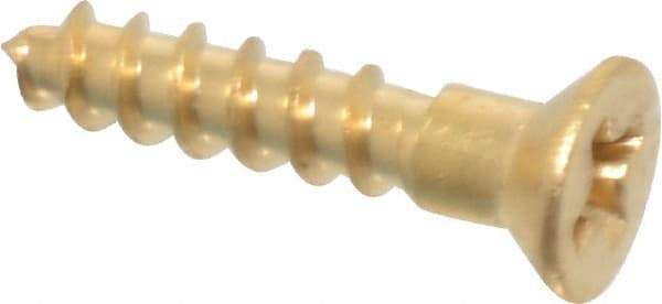 Value Collection - #3, 1/2" OAL, Phillips Drive, Flat Head Wood Screw - Brass - Apex Tool & Supply