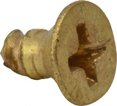 Value Collection - #4, 1/4" OAL, Phillips Drive, Flat Head Wood Screw - Brass - Apex Tool & Supply