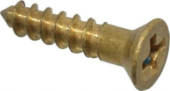 Value Collection - #4, 1/2" OAL, Phillips Drive, Flat Head Wood Screw - ASME B18.6.1, Brass - Apex Tool & Supply