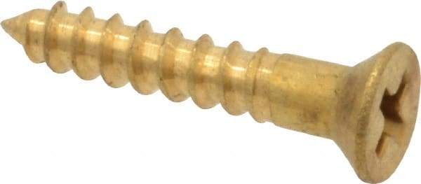 Value Collection - #4, 5/8" OAL, Phillips Drive, Flat Head Wood Screw - ASME B18.6.1, Brass - Apex Tool & Supply