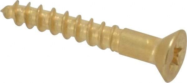 Value Collection - #4, 3/4" OAL, Phillips Drive, Flat Head Wood Screw - ASME B18.6.1, Brass - Apex Tool & Supply