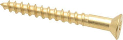 Value Collection - #4, 1" OAL, Phillips Drive, Flat Head Wood Screw - ASME B18.6.1, Brass - Apex Tool & Supply