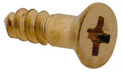 Value Collection - #6, 1/2" OAL, Phillips Drive, Flat Head Wood Screw - ASME B18.6.1, Brass - Apex Tool & Supply