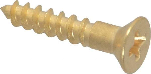 Value Collection - #6, 3/4" OAL, Phillips Drive, Flat Head Wood Screw - ASME B18.6.1, Brass - Apex Tool & Supply