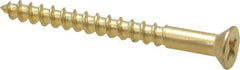 Value Collection - #6, 1-1/2" OAL, Phillips Drive, Flat Head Wood Screw - ASME B18.6.1, Brass - Apex Tool & Supply