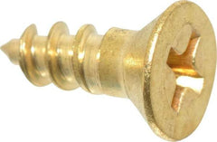 Value Collection - #8, 1/2" OAL, Phillips Drive, Flat Head Wood Screw - Brass - Apex Tool & Supply