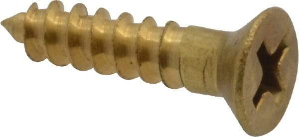 Value Collection - #8, 3/4" OAL, Phillips Drive, Flat Head Wood Screw - ASME B18.6.1, Brass - Apex Tool & Supply