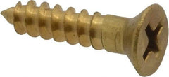 Value Collection - #8, 3/4" OAL, Phillips Drive, Flat Head Wood Screw - ASME B18.6.1, Brass - Apex Tool & Supply