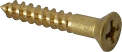 Value Collection - #8, 1" OAL, Phillips Drive, Flat Head Wood Screw - ASME B18.6.1, Brass - Apex Tool & Supply