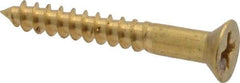 Value Collection - #8, 1-1/4" OAL, Phillips Drive, Flat Head Wood Screw - ASME B18.6.1, Brass - Apex Tool & Supply