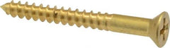 Value Collection - #8, 1-1/2" OAL, Phillips Drive, Flat Head Wood Screw - ASME B18.6.1, Brass - Apex Tool & Supply