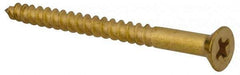Value Collection - #8, 2" OAL, Phillips Drive, Flat Head Wood Screw - ASME B18.6.1, Brass - Apex Tool & Supply