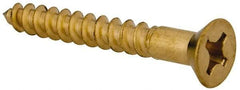 Value Collection - #10, 1-1/2" OAL, Phillips Drive, Flat Head Wood Screw - Brass - Apex Tool & Supply