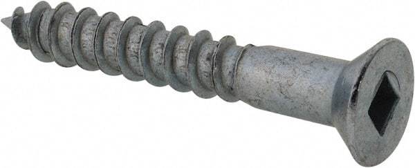 Value Collection - #12, 1-1/2" OAL, Square Drive, Flat Head Wood Screw - Zinc Plated Steel, Grade 2 - Apex Tool & Supply