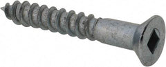Value Collection - #12, 1-1/2" OAL, Square Drive, Flat Head Wood Screw - Zinc Plated Steel, Grade 2 - Apex Tool & Supply