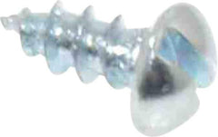 Value Collection - #4, 1/4" Length Under Head, Slotted Drive, Round Head Wood Screw - Zinc Plated Steel, Grade 2 - Apex Tool & Supply