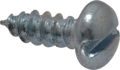 Value Collection - #6, 3/8" Length Under Head, Slotted Drive, Round Head Wood Screw - Zinc Plated Steel, Grade 2 - Apex Tool & Supply