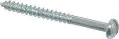 Value Collection - #6, 1-1/2" Length Under Head, Slotted Drive, Round Head Wood Screw - Zinc Plated Steel, Grade 2 - Apex Tool & Supply